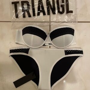 Triangl White Strapless Bikini Set​​